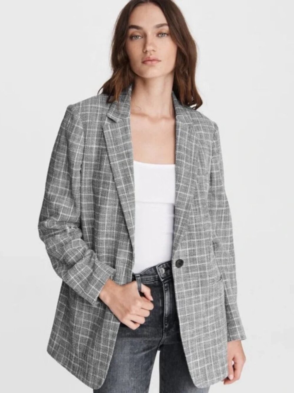 Rag & Bone Ames Deconstructed Check Cotton Relaxed Fit Blazer $595!!! NWT Small